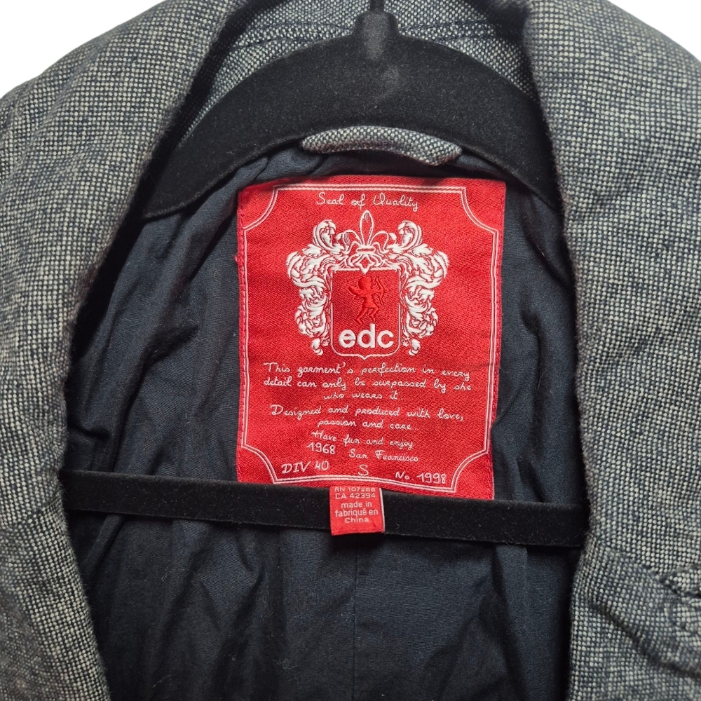 "Vintage Esprit" 100% cotton EDC  Charcol Grey Jean Jacket NWOT - Picture 7 of 8